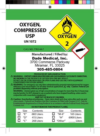 Representative HP Label - UH 9739 Oxygen Labels   Compressed Gas L (003)